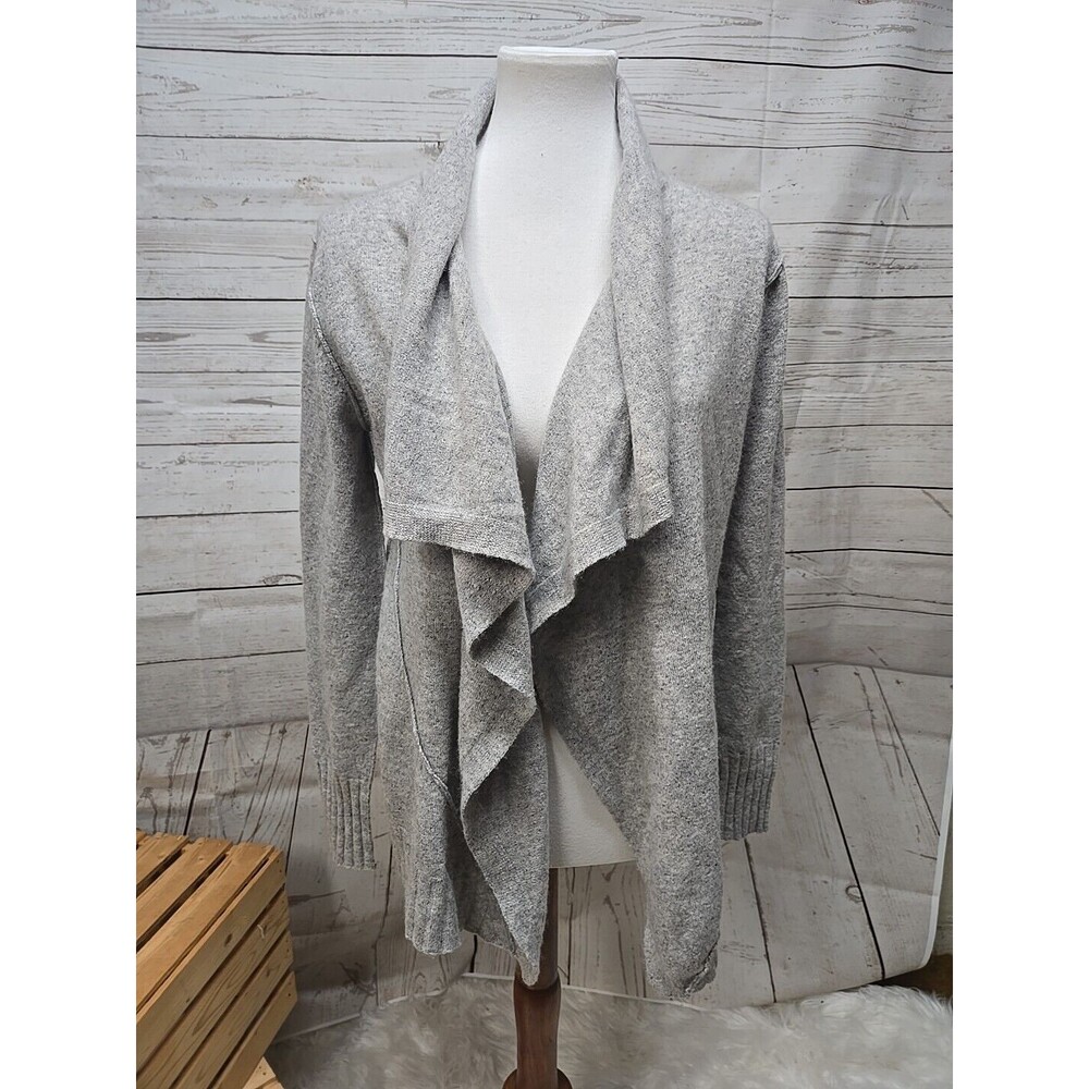 In Cashmere Open Front Waterfall Cardigan Gray Women's Size Small 100% Cashmere‎